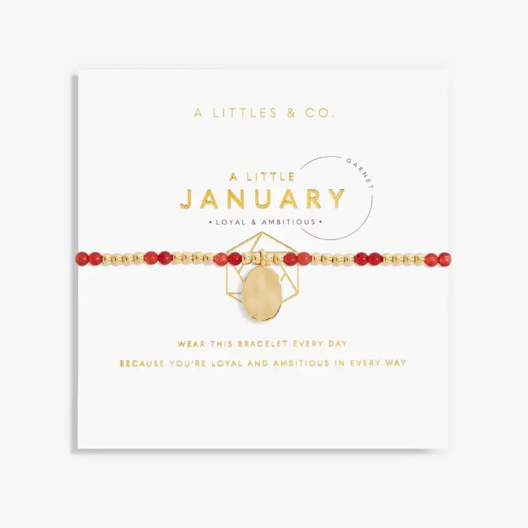 A Little Birthstone January Garnet - Gold Bracelet Card View