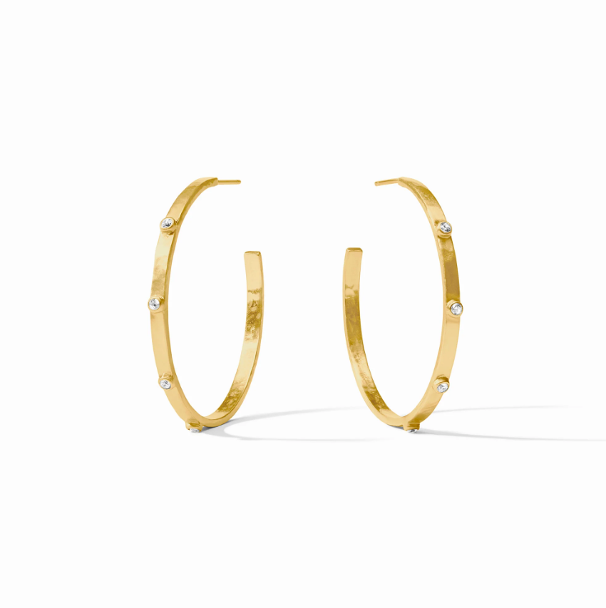 Crescent Stone Hoop