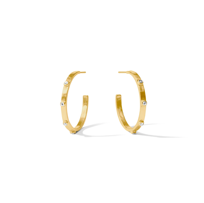 Crescent Stone Hoop