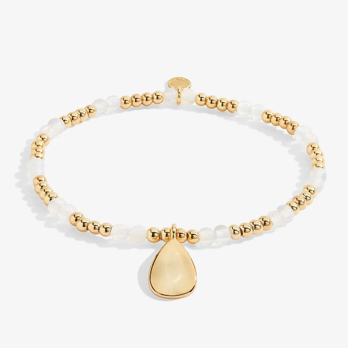 A Little Birthstone June Moonstone - Gold Bracelet Front View