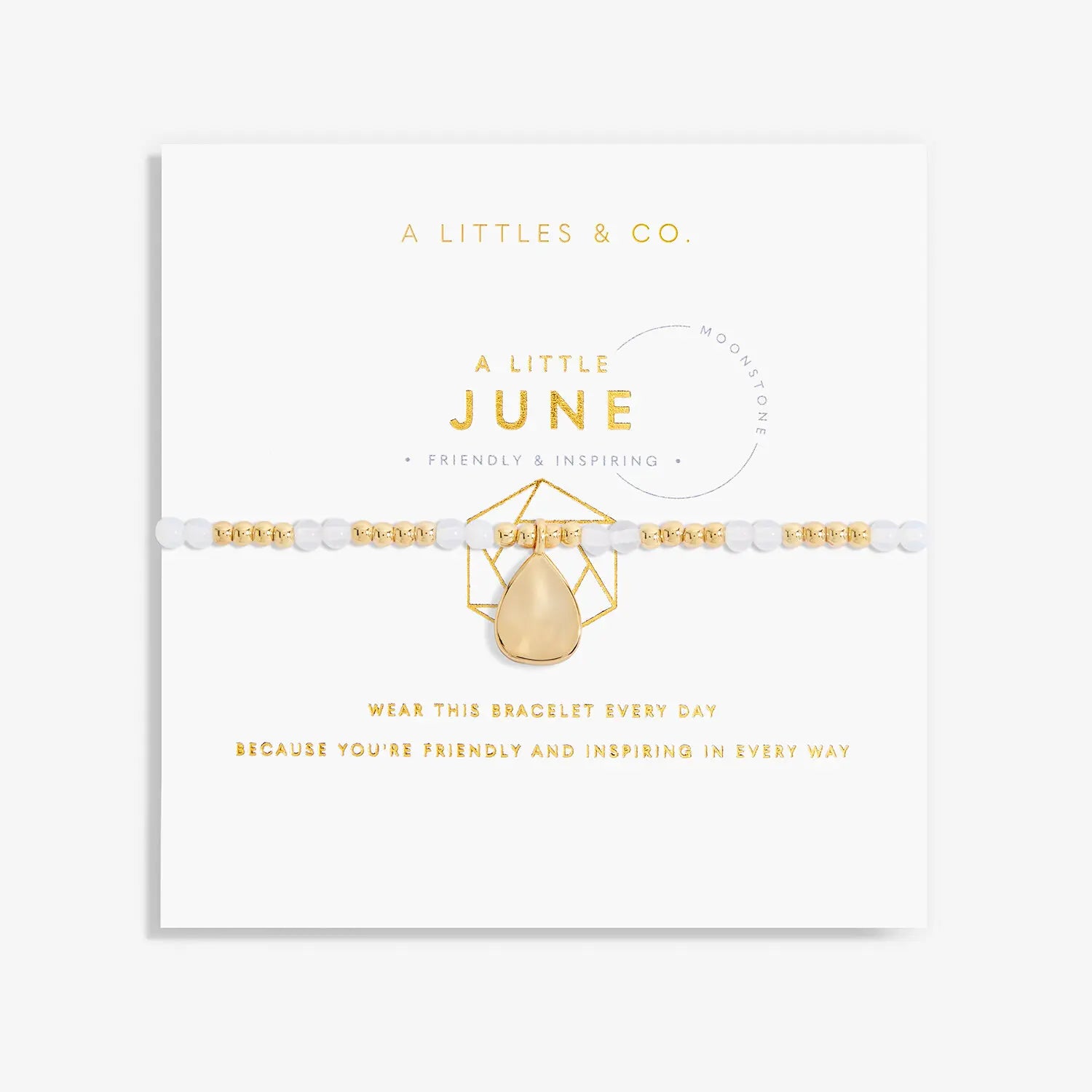 A Little Birthstone June Moonstone - Gold