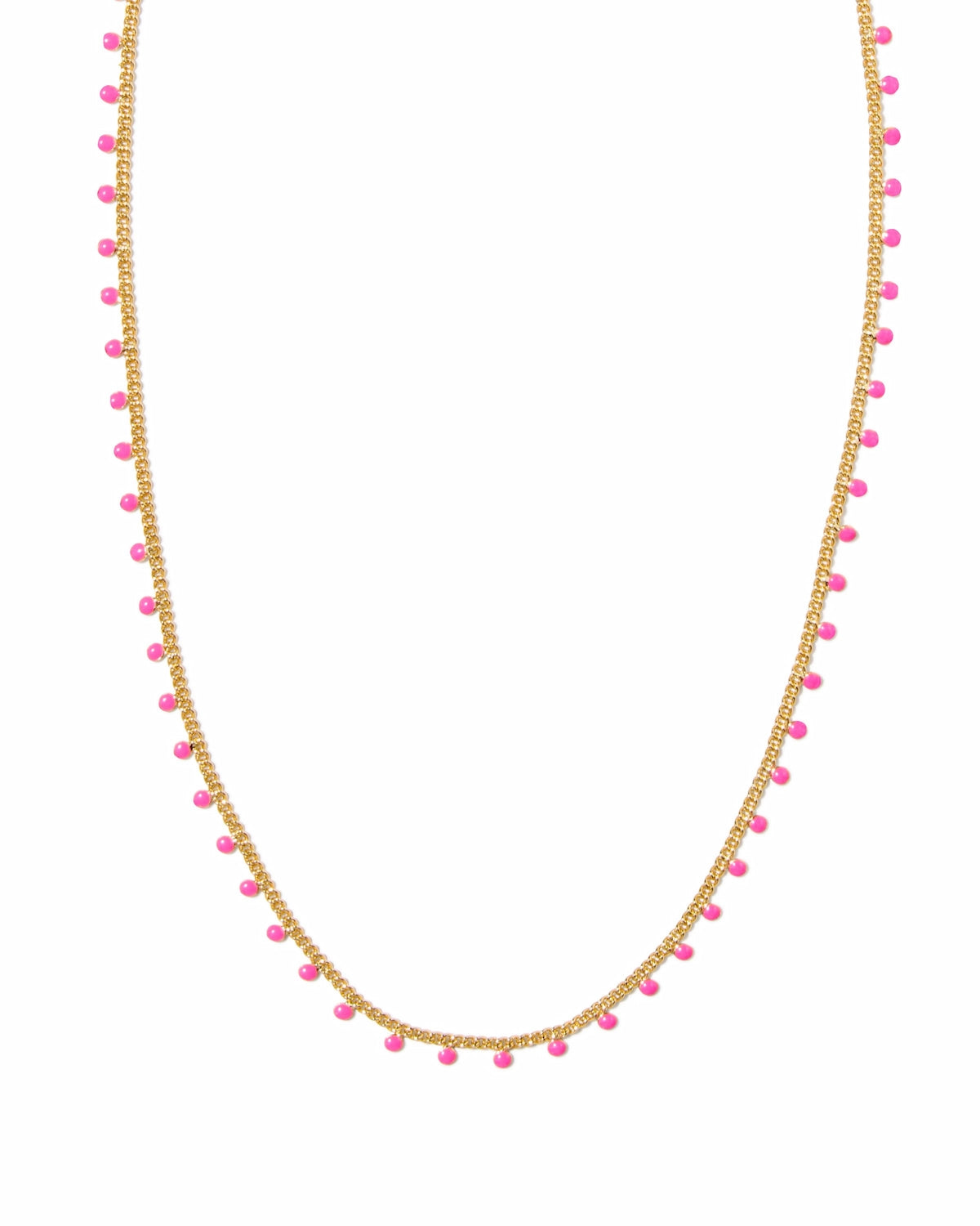 Kelsey Strand Necklace in Gold Pink Enamel from Kendra Scott.