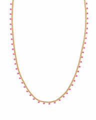 Kelsey Strand Necklace in Gold Pink Enamel from Kendra Scott.