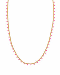 Kelsey Strand Necklace in Gold Pink Enamel from Kendra Scott.