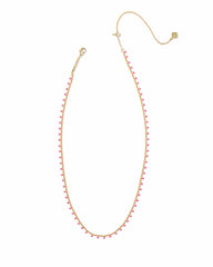 Kelsey Strand Necklace in Gold Pink Enamel from Kendra Scott.