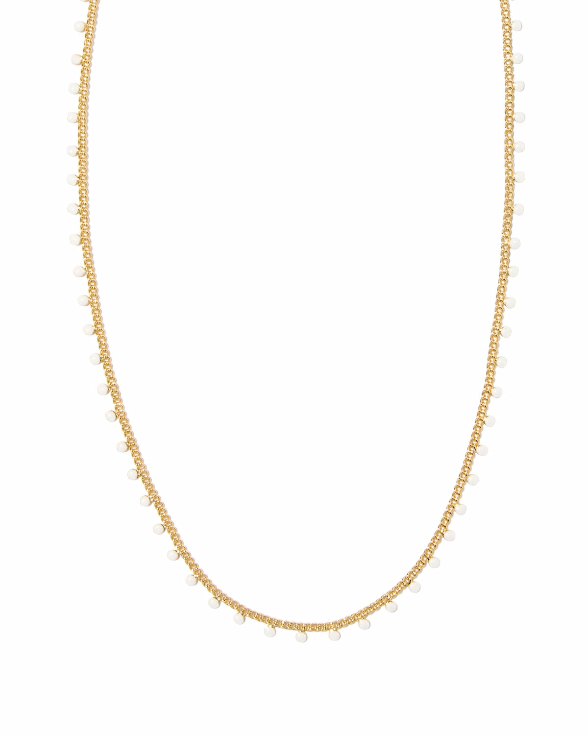 Kelsey Strand Necklace in Gold White Enamel from Kendra Scott.