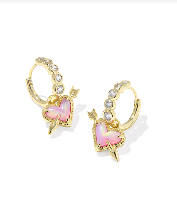 Ari Heart Arrow Huggie Earrings