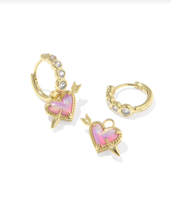 Ari Heart Arrow Huggie Earrings