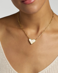 Ari Heart Statement Short Pendant Necklace
