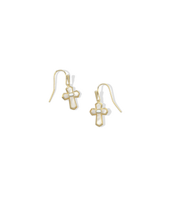 Cross Medallion Drop Earrings