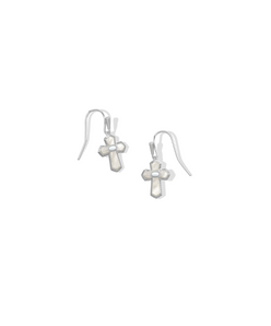 Cross Medallion Drop Earrings