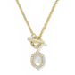 Daphne Crystal Frame Toggle Necklace