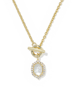 Daphne Crystal Frame Toggle Necklace
