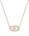 Elisa Pave Frame Short Pendant Necklace