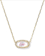 Elisa Pave Frame Short Pendant Necklace