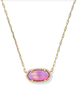 Elisa Pave Frame Short Pendant Necklace