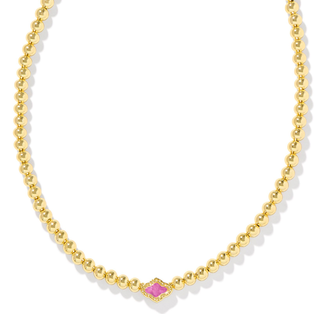 KENDRA SCOTT ABBIE BEADED NECKLACE GOLD AZALEA ILLUSION.