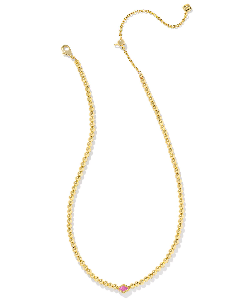 KENDRA SCOTT ABBIE BEADED NECKLACE GOLD AZALEA ILLUSION.