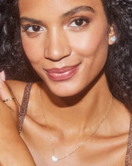 Ari Gold Pave Crystal Necklace in White Crystal Model View