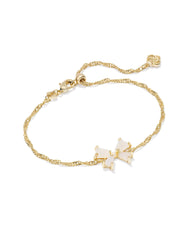 Gold chain necklace with a Bright Iridescent Drusy bow from Kendra Scott.