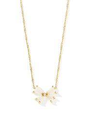 Kendra Scott Blair Bow Small Short Pendant Necklace in gold iridescent drusy.