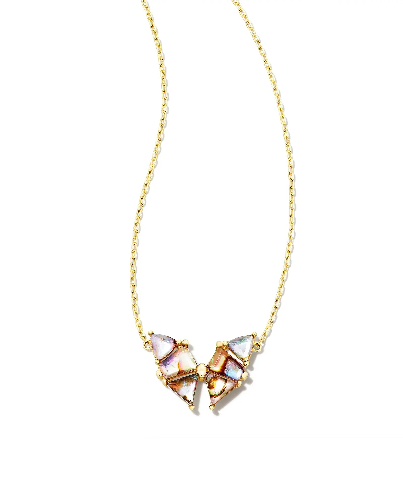 Kendra Scott Blair Butterfly Pendant Necklace - Gold Abalone