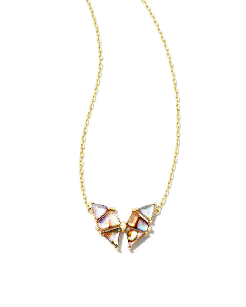 Kendra Scott Lillia Butterfly Gold Tone Pendant Necklace in Rose Pink  Kyocera Opal | 4217719073 | Borsheims