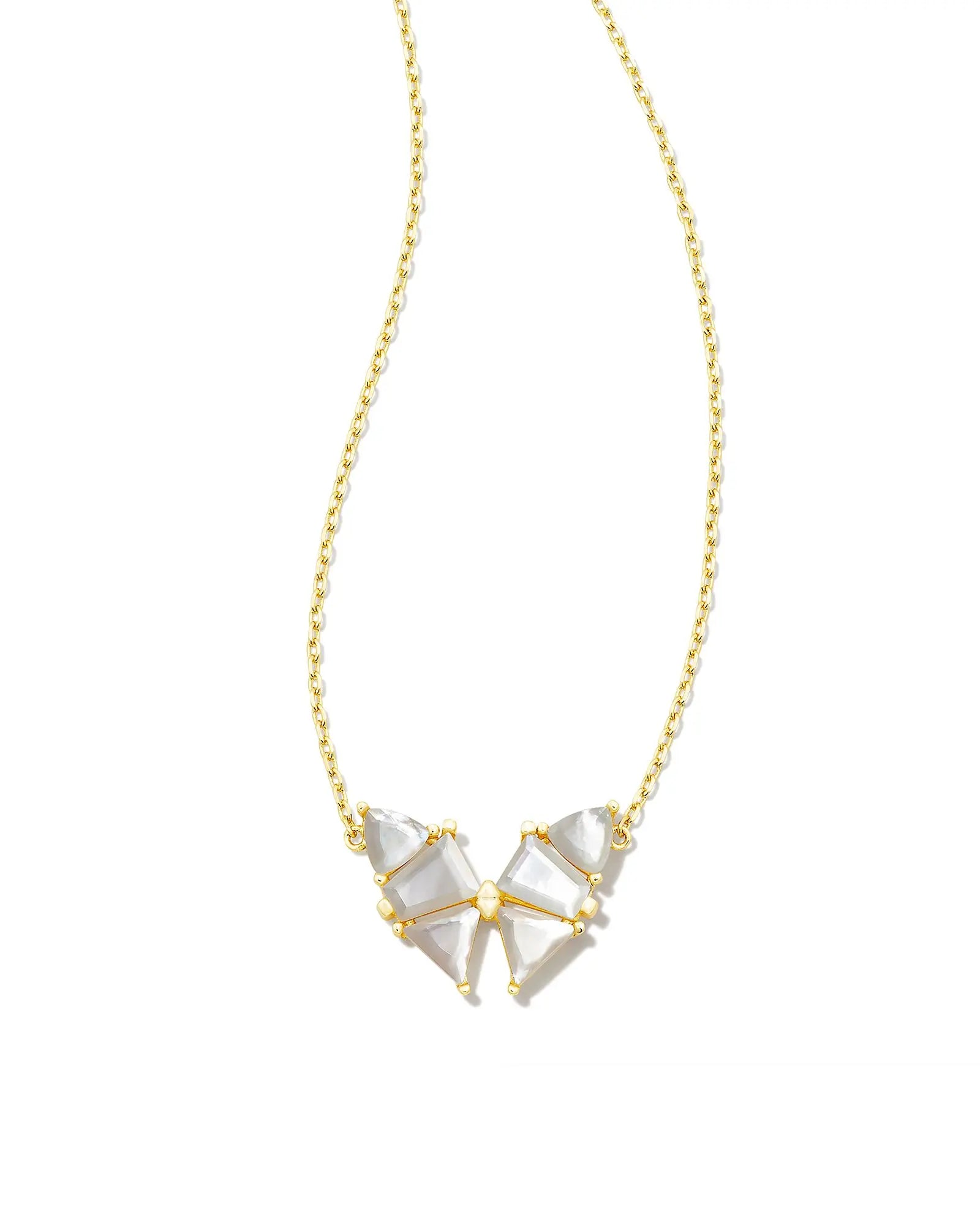 Kendra Scott Blair Butterfly Pendant Necklace - Gold Ivory Mother Of Pearl