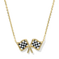 Checkered Flag Short Pendant Necklace