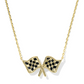 Checkered Flag Short Pendant Necklace