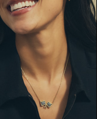 Checkered Flag Short Pendant Necklace