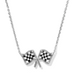 Checkered Flag Short Pendant Necklace