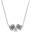 Checkered Flag Short Pendant Necklace