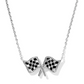 Checkered Flag Short Pendant Necklace