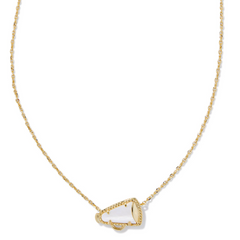 Kendra Scott cheerleading themed necklace in the color gold.