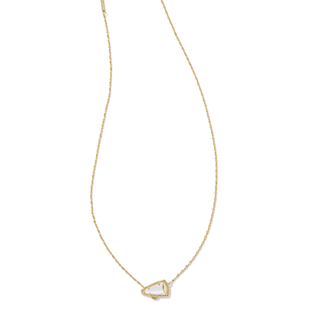 Kendra Scott cheerleading themed necklace in the color gold.