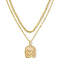Daphne Coral Frame Multi Strand Necklace.