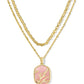 Daphne Coral Frame Multi Strand Necklace