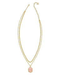 Daphne Coral Frame Multi Strand Necklace