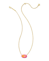 A Kendra Scott Elisa Enamel Frame Short Pendant Necklace in Gold Sunset.