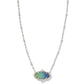Elisa Petal Framed Short Pendant Necklace - Aqua Ombre Drusy- Kendra Scott