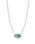 Elisa Petal Framed Short Pendant Necklace - Aqua Ombre Drusy- Kendra Scott