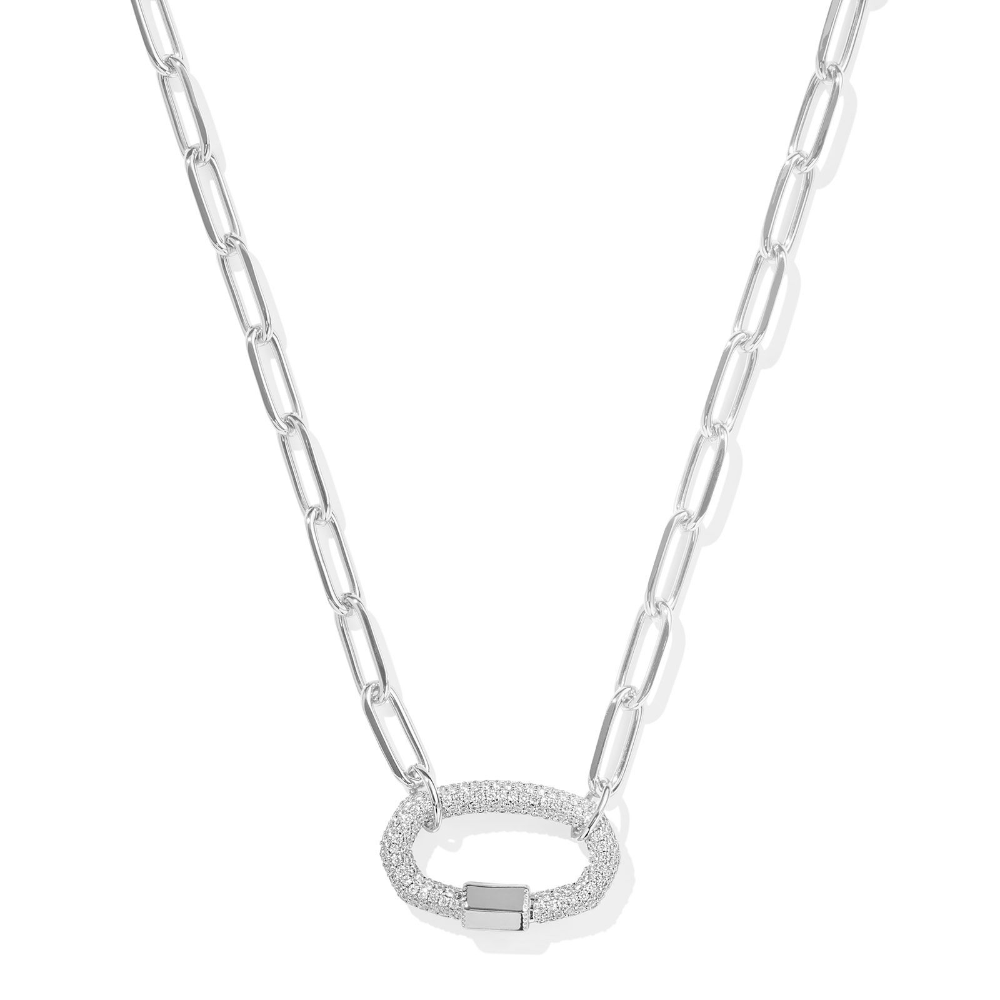 Emery Link And Chain Necklace in the color silver from Kendra Scott.