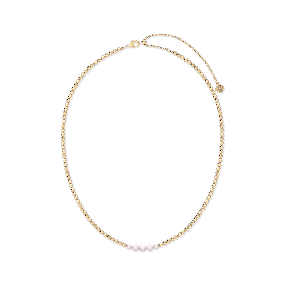 KENDRA SCOTT EVE BEADED STRAND NECKLACE GOLD WHITE PEARL.