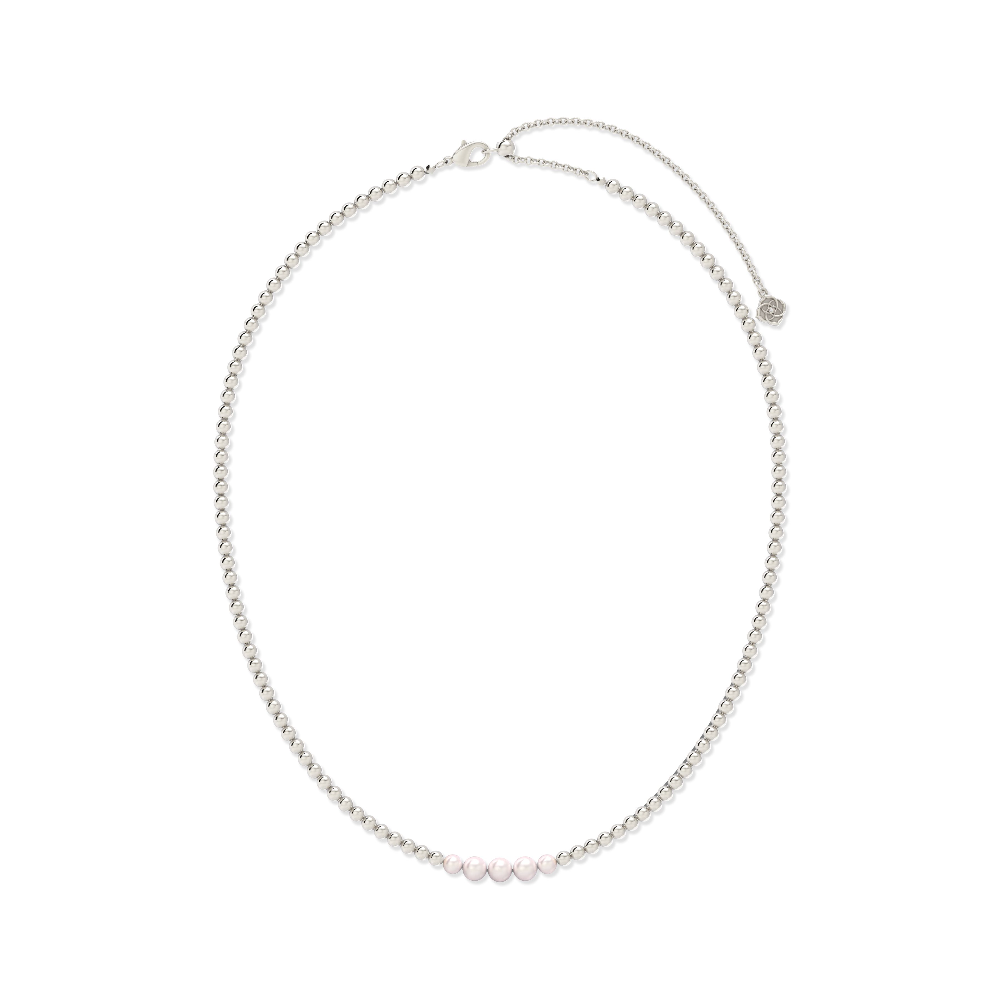 KENDRA SCOTT EVE BEADED STRAND NECKLACE SILVER WHITE PEARL.