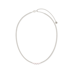 KENDRA SCOTT EVE BEADED STRAND NECKLACE SILVER WHITE PEARL.