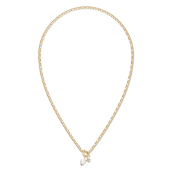 KENDRA SCOTT EVE CHAIN MULTI STRAND NECKLACE GOLD WHITE PEARL.