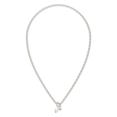 KENDRA SCOTT EVE CHAIN MULTI STRAND NECKLACE SILVER WHITE PEARL.