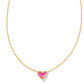 KENDRA SCOTT FRAMED ARI HEART SHORT PENDANT NECKLACE GOLD AZALEA ILLUSION.