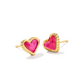 KENDRA SCOTT FRAMED ARI HEART STUD EARRINGS GOLD AZALEA ILLUSION.